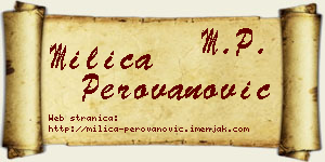Milica Perovanović vizit kartica